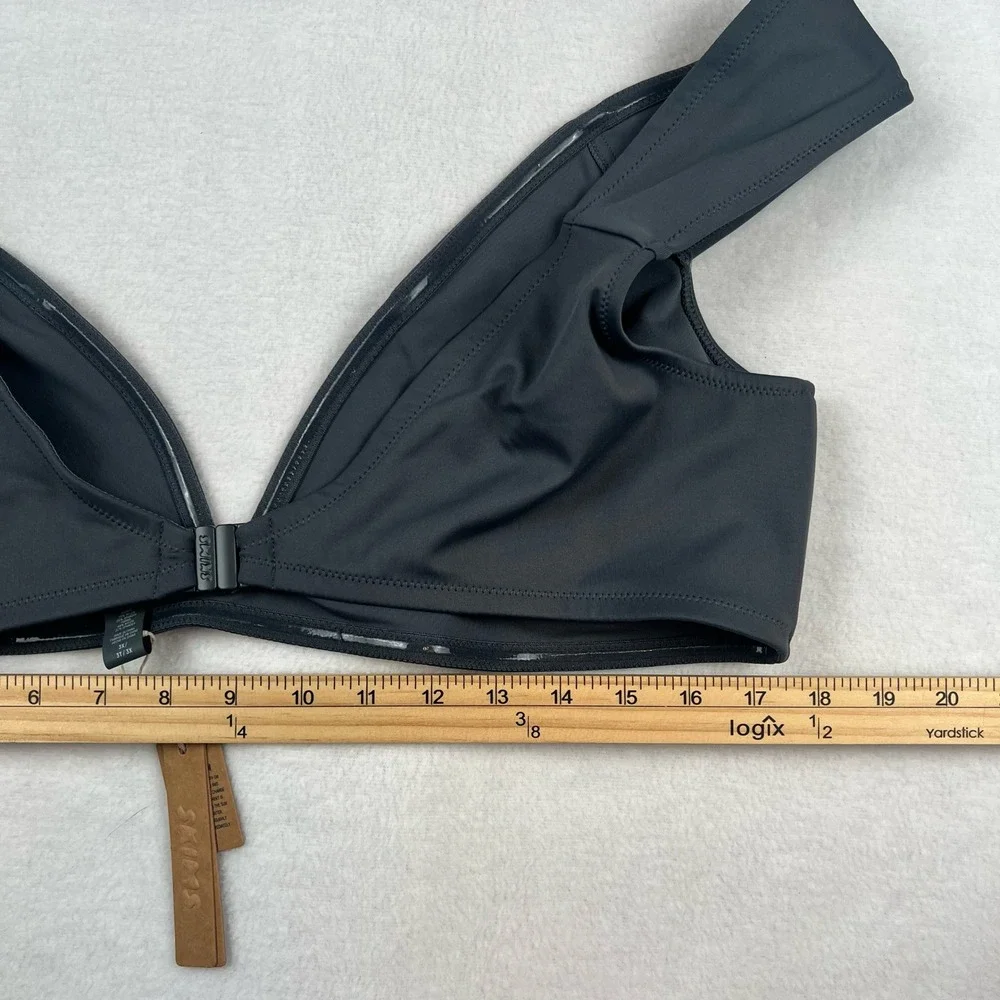 SKIMS Sculpting Swim Off Shoulder Top 3X Gunmetal NWT